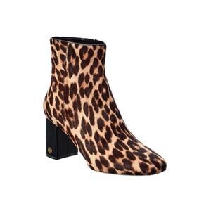 NIB Tory Burch Brooke Leopard Print Calf Hair Ankle Boots sz 6.5